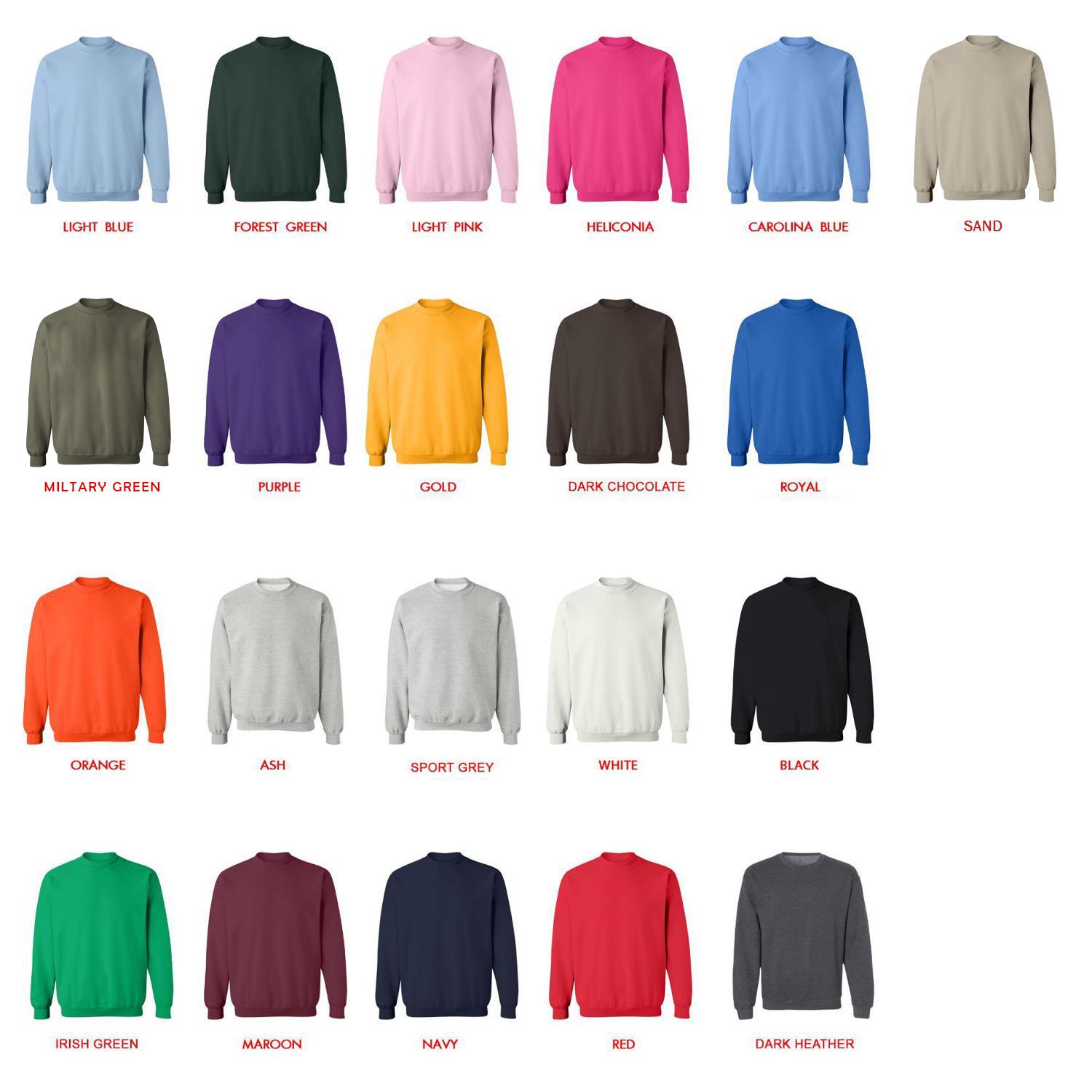 sweatshirt color chart - One Piece Merch Canada