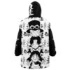 Ace Sabo Luffy One Piece Snug Oversized Blanket Hoodie BACK Mockup - One Piece Merch Canada