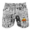 Aloha Strawhat Wanted OP Gym Short front - One Piece Merch Canada