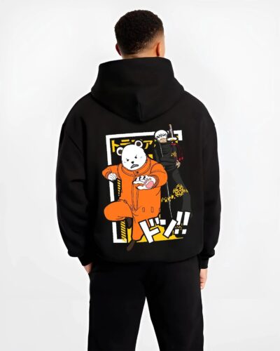 BEPOEX B.black hoodie male back view - One Piece Merch Canada