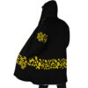 Black Trafalgar Law One Piece AOP Hooded Cloak Coat SIDE Mockup - One Piece Merch Canada