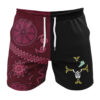 Dracule Mihawk OP Gym Shorts FRONT mockup - One Piece Merch Canada
