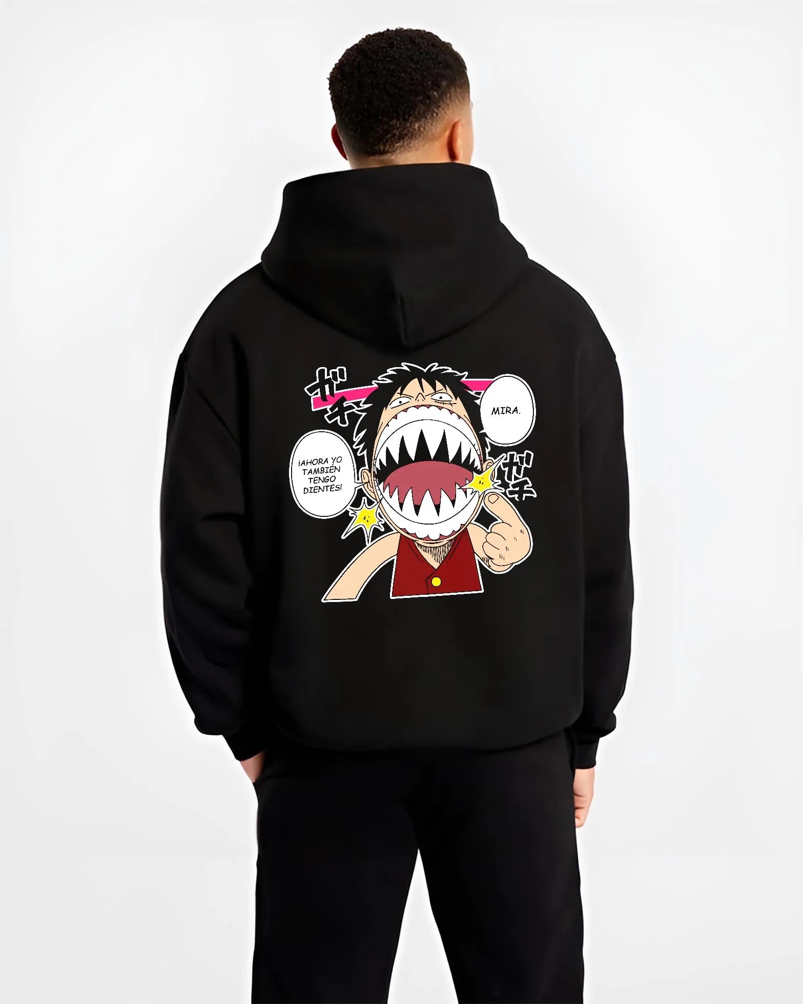 One Piece Luffy Funny Shark Mouth Jumper Hoodie - Image 2