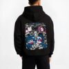 KUMA2EX B.black hoodie male back view - One Piece Merch Canada