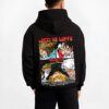 LUVSLUF B.black hoodie male back view - One Piece Merch Canada