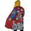 Luffy Gear 5 Sea Wave OP AOP Hooded Cloak Coat SIDE Mockup - One Piece Merch Canada