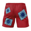 Luffy Wano Outfit One Piece Gym Shorts BACK mockup - One Piece Merch Canada