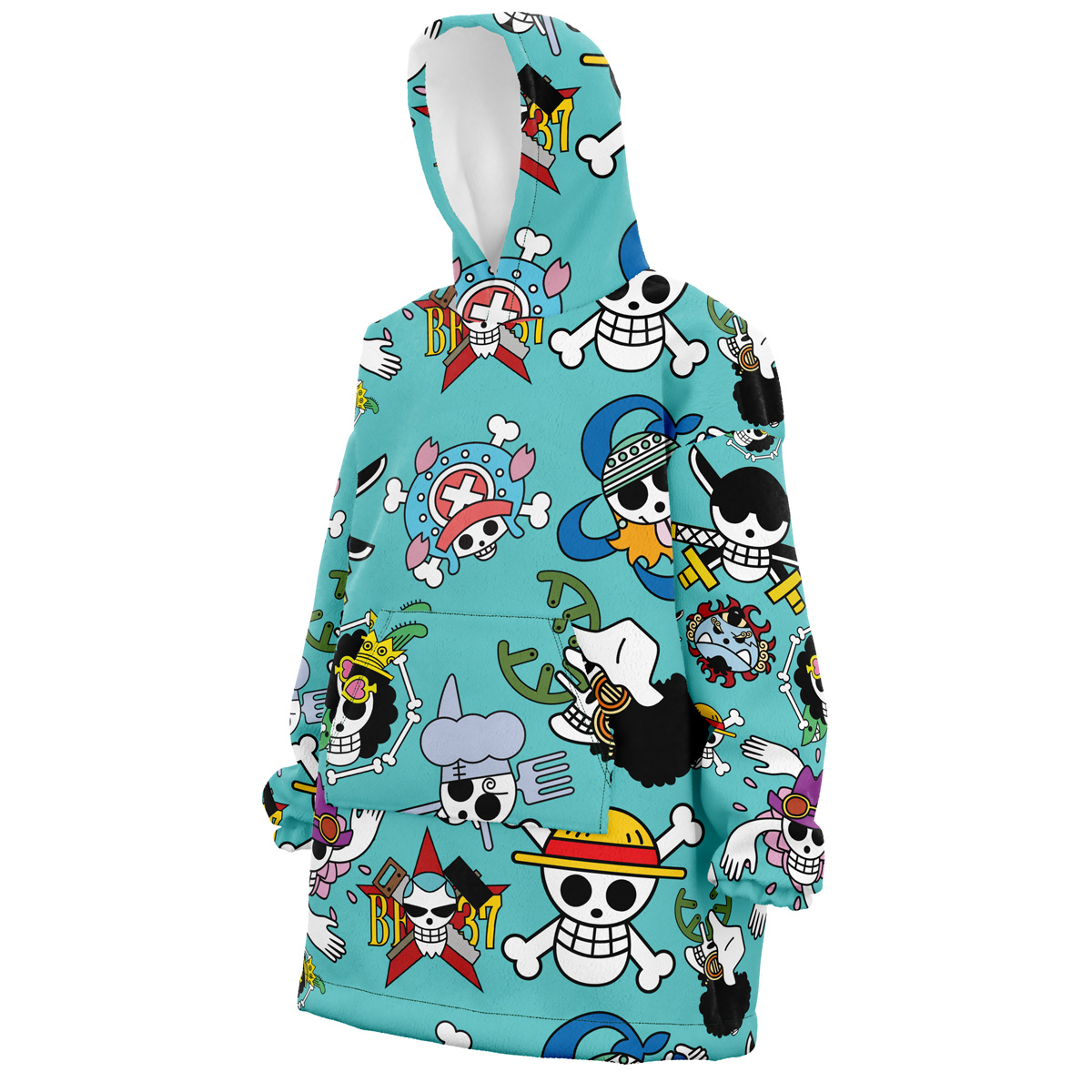 Strawhats Jolly Roger One Piece Snug Oversized Blanket Hoodie - Image 3