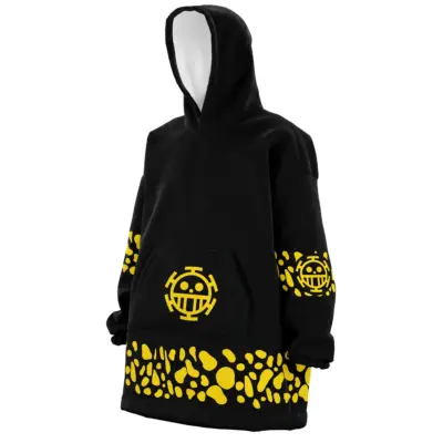 Black Trafalgar D. Water Law Punk Hazard One Piece Snug Oversized Blanket Hoodie