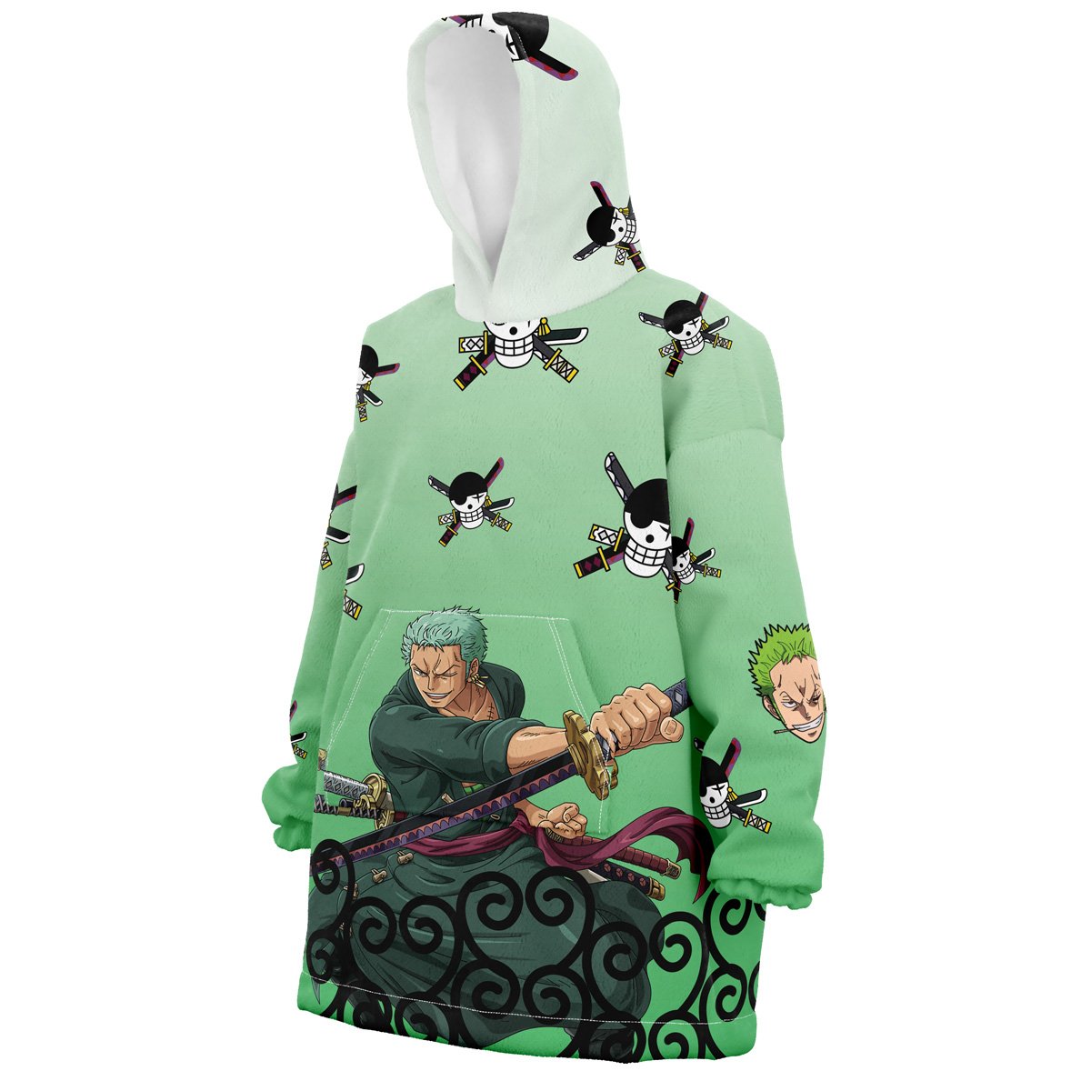 Zoro Pattern One Piece Snug Oversized Blanket Hoodie - Image 3