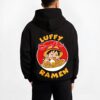 RAMENLF B.black hoodie male back view - One Piece Merch Canada