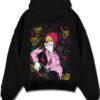 ROSQTE A.black hoodie flat back design - One Piece Merch Canada