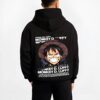 RUBPIRA B.black hoodie male back view - One Piece Merch Canada