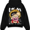 STRHATC A.black hoodie flat back design - One Piece Merch Canada