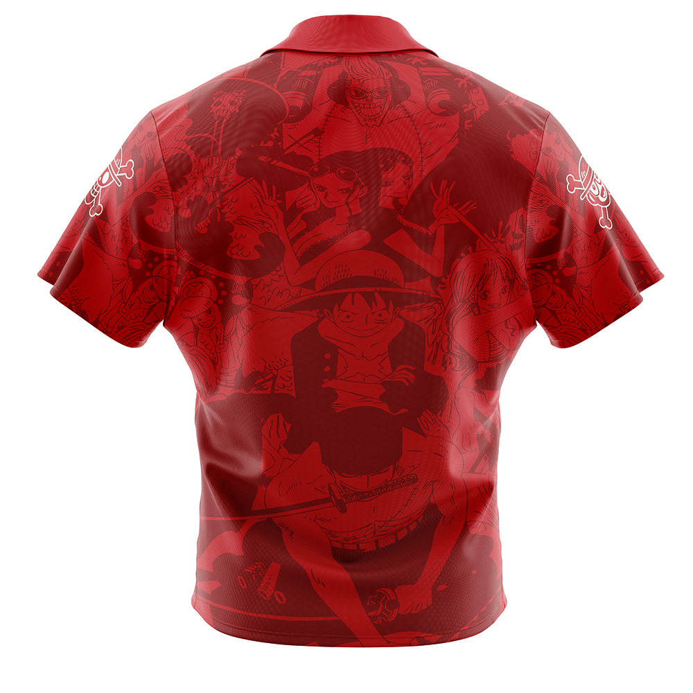 Straw Hat Pirates One Piece Button Up Hawaiian Shirt - Image 2