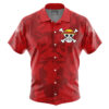 Straw Hat Pirates OP Short Sleeve Hawaiian Shirt FRONT mockup - One Piece Merch Canada