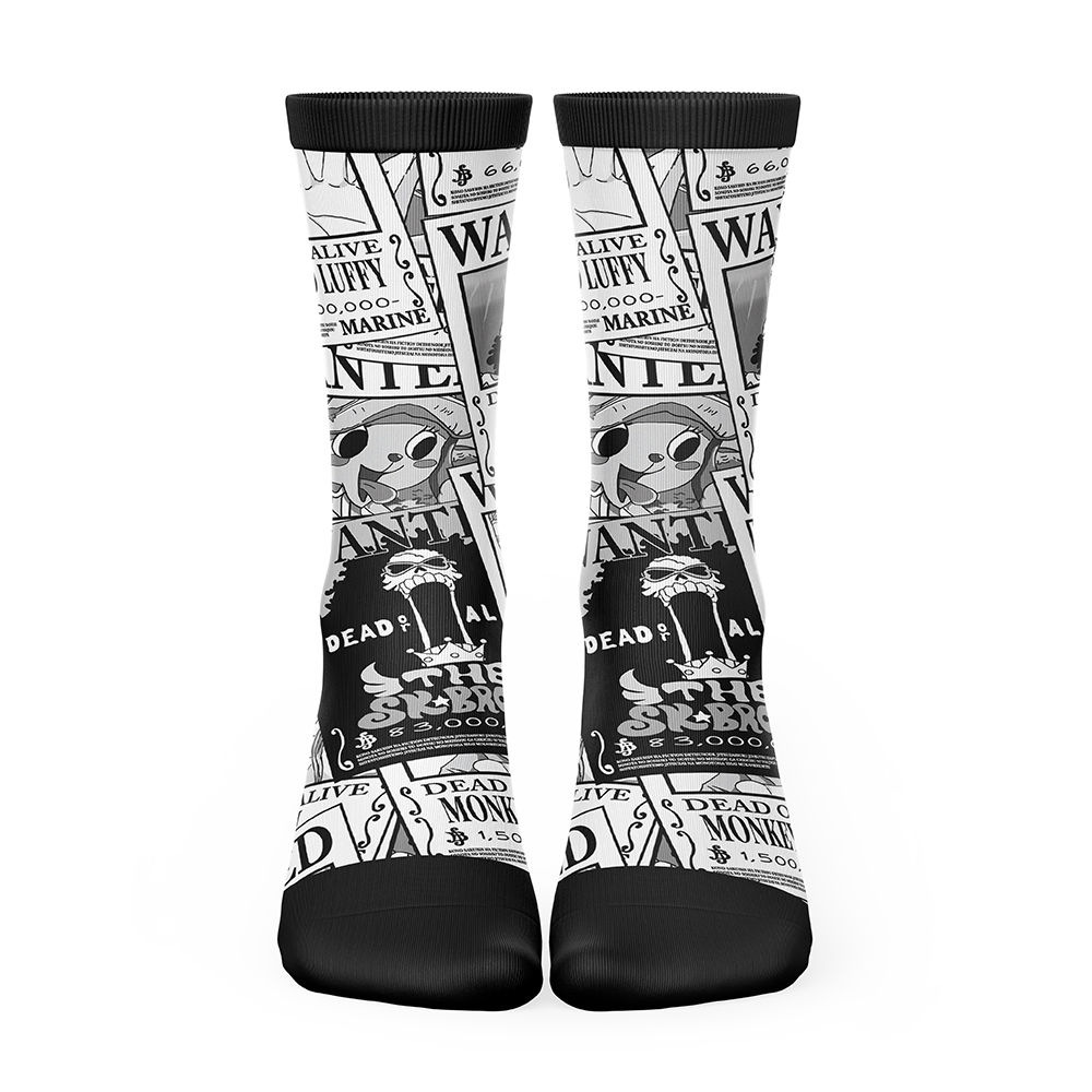 Straw Hat Wanted Pattern One Piece Socks