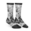 Straw Hat Wanted Pattern One Piece Socks SIDE mockup - One Piece Merch Canada
