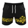 Trafalgar Law Black Punk One Piece Gym Shorts FRONT Mockup - One Piece Merch Canada