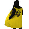 Trafalgar Law One Piece Hooded Cloak Coat SIDE Mockup - One Piece Merch Canada