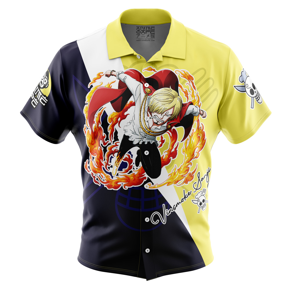 Vinsmoke Sanji One Piece Button Up Hawaiian Shirt