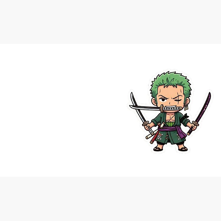 Chibi Zoro Anime Sticker Mug - Image 3