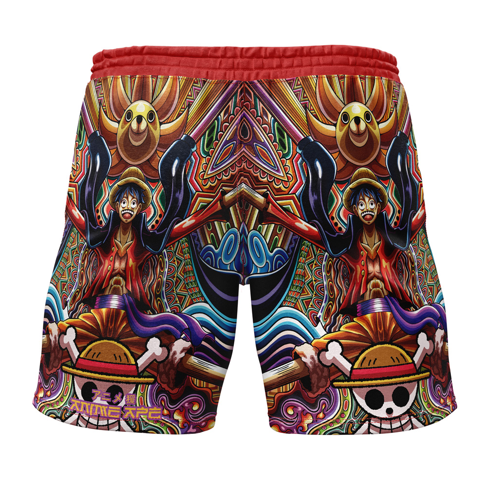 Trippy Monkey D. Luffy One Piece Gym Shorts - Image 2