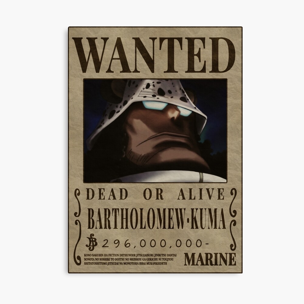 Bartholomew Kuma Wanted Poster Poster