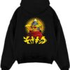 retro manga parody black hoodie flat back design - One Piece Merch Canada