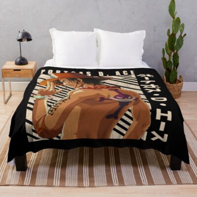 Portgas D Ace Fire Fist Throw Blanket