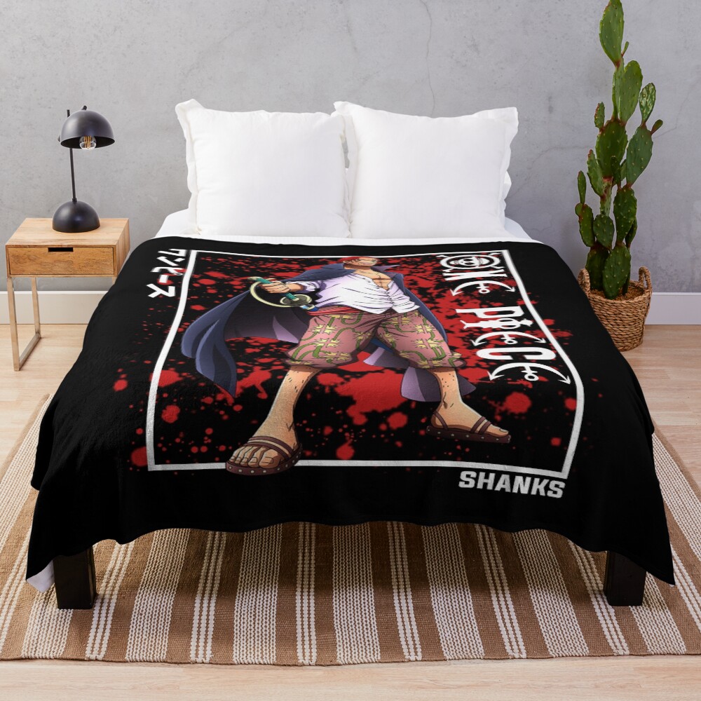 Red Haired Shanks Emperor Throw Blanket