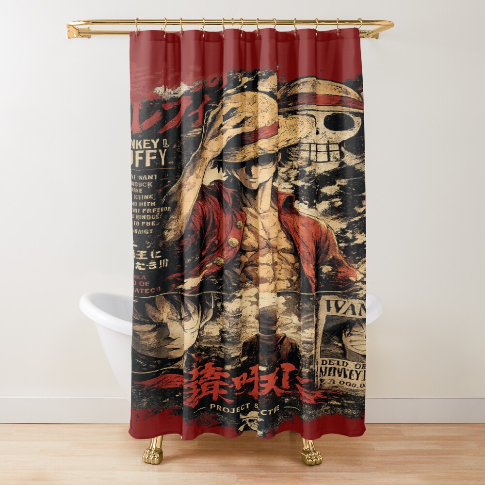 One Piece Grand Line Journey Shower Curtain