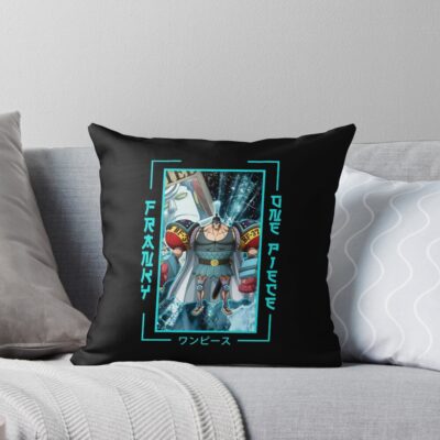 Franky Straw Hat Cyborg Throw Pillow