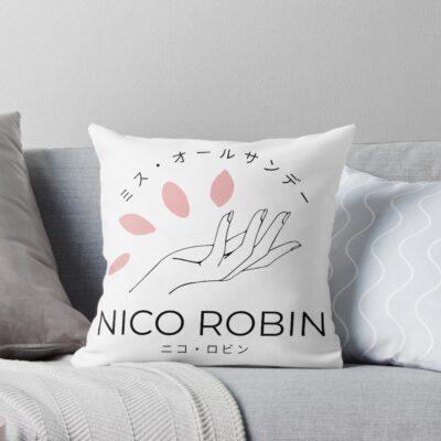 Nico Robin Minimal Logo Throw Pillow