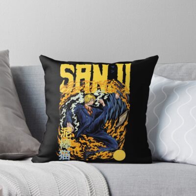 Sanji Master Black Leg Throw Pillow