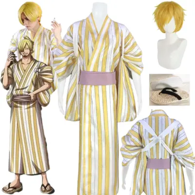 Vinsmoke Sanji Wano Country Kimono Cosplay Costume