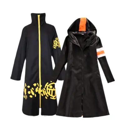 One Piece Trafalgar Law Long Windbreaker Cosplay Costume